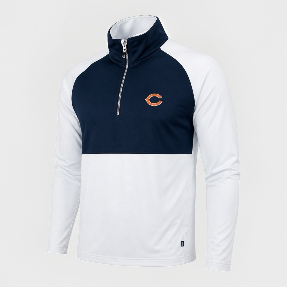 Chicago Bears White Performance 1/4 Zip Golf Pullover Men's XL Cutter & Buck